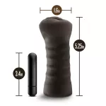 Hot Chocolate Alexis Black Vibrating Pocket Pussy by Blush Novelties