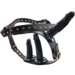 Ultra Harness Female Strap-on with 3 Dildo Dong Anal Plug Lesbian Sex Toys