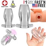Female Anal Sex Spreader Hollow Butt Plug Flared Dildo Deep Access Tunnel Probe