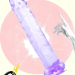 : Realistic Jelly Dildo XSSML Adult Sex Toy with Suction Cup Dildo Cute Anal Dildo Hand Free Play Flexible Soft Penis P G-spot Riding Lifelike Fantasy Dildo Purple L 8.5 inch :