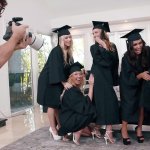 MILFs graduation party turns into an insane reverse gangbang party