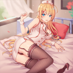 Wallpaper : anime girls looking at viewer big boobs blue eyes blond hair nurse outfit open 3260x3268