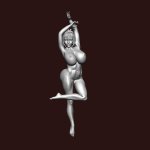 Dancing girl nude pose STL File for 3D printingCults