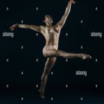 Full length view of nude dancer in pose Stock Photo