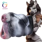 GEEBA Fantasy Zebra Style Male Masturbator Artificial Vagina Anal Silicone Vaginal Pocket Pussy for Men Masturbator Cup Sex Toys