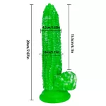 Fantasy Dildo Sex Toy Green Monster Corn 8 Inch Thick Penis Silicone