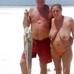 aunt busty mature on beach