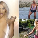 Outrageous TV presenter Jenny Scordamaglia lets party guests grope her breasts and bum in her hottest ever naked news report ever