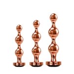 Buy the Gender X Gold Digger 3-Piece Black Jeweled Rose Gold Aluminum Beaded Anal Plug