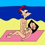 Nude Phineas tickling a nude Isabella on the beach by matiriani1999 on DeviantArt