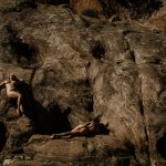 Art nude photography outdoors amongst cliffs rocks!