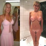 Dressed and then undressed: Hot wives in before-after nudes!
