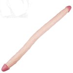Double Dildos Double Anal Plug Dildo Anal Plug with Two Ends Penis Stick Double Ended Masturbation Massager Anal Toy and Vagina SM Sex Toy for Women Men Brown Color : Fleischfarben :