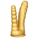 : 8-inch Double-Ended Dildo Anal Plug Combination Product Soft and Safe Silicone Equipped with a Strong Suction Cup can Achieve Two-Person Hands-Free Play Suitable for Single and Double Adult Toys : Health