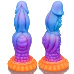 8.2 Monster Dildo Silicone Dragon Dildo Luminous Fantasy Dildo Soft Knot Dildo Suction Cup Dildo Realistic Huge Dildo Thick Alien Dildo Glow in The Dark Dildo Adult Toys for Women Men :