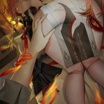 yuuki mix wuthering waves changli asian clothes ass ass grab nopan see through