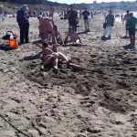 Nude wrestling on Baker Beach SF
