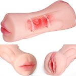 : Blowjob Toy Pocket Pussy Male Masturbator Stroker with 2 Penis Rings Realistic Mouth and Tight Vagina Adult Oral Sex Toys for Men Lifelike Texture Sex Doll Deep Throat Masterbator Stimulation :