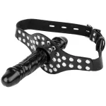 Torment Studded Double Dildo Gag with Padlock