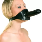 Moulded Rubber Strap-on Solid Gag with Dildo