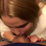 Blowjob in the lift and stairs cumshot swallow public