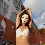 Riding the Big Shark ft. Sad Miss: Skinny Masked Cowgirl Asian Giant Porn