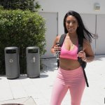 Brunette Latina walks into the bang bus for a really tasty surprise