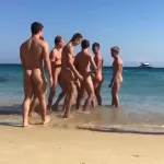 French naked lads fun at the beach