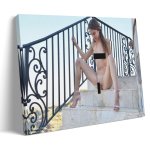 : Naked Girl Peeing on The Stairs Poster Art Print Modern Home Bedroom Decor Living Room Dormitory Cafe Pool Hall Restaurant Fun Bathroom Office 24x36inch60x90cm: Posters Prints