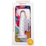 Buy the Echo Vibrating Silicone Dildo Pearl White Strap-on harness ready dong