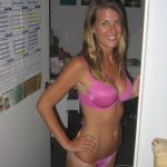 Sexy Amateur MILF in her Pink Bra and Thong