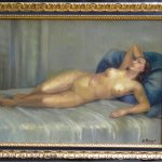 Nude Lady Portrait French Art Deco Oil Paintings