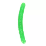Shots RealRock Glow in the Dark Double Dong 15 in. Dual-Ended Dildo