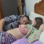 Authentic couple I try her big knockers and sip her breast milk I fuck hard