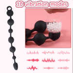Long Anal PlugBeads Vibrator Silicone Butt Plug Vibrating Sex Toys For Men VaginalAnal Balls With Vibration Prostate Massage