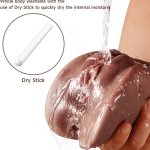 : 3 in 1 Pocket Pussy Male Masturbator Drying StickWaterproof Storage Bag Double-Ended Male Sex Toy Mouth Tongue Textured Vagina Tight Anus for Men Masturbation Wheat : Health Household