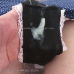 Teen dripping white pussy juice on panties