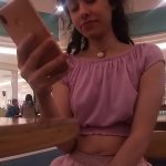 Naked at the mall with cum on her face!!!