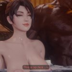 Momijis Steamy Encounter at the Oasis of Healing Waters Blacked