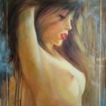 Nude Girl Erotic Art Naked Woman Nudity Sexy Painting by Anastasia Akunina