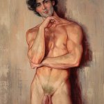 NUDE MALE MODEL 5 Painting by Yaroslav Sobol