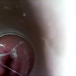 Camera inside her pussy while she fucks herself with 8 inch dildo