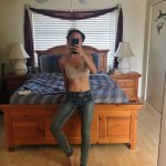 Barefoot selfie