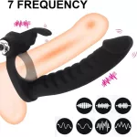 7 Speedmode Double Penetration Anal Dildo Sex Toy with Cock Ring