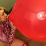 Fifi Foxx Giant Balloon Blow to Pop