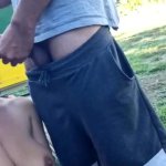 Caught hot milf masturbating in public park so She blowjobed for me