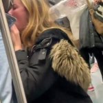 Blowjob on public train