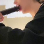 My Gf Ashlee sucking a bbc dildo