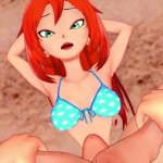 Bloom geeft je een footjob op het strand! Winx Club voeten POV