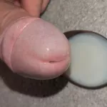 Super Close up Wank Edge and Leak Multiple Loads Onto a Spoon and Swallow Own Sperm Ruined Orgasm Uncut Veiny Cock Cum: Gay Porn